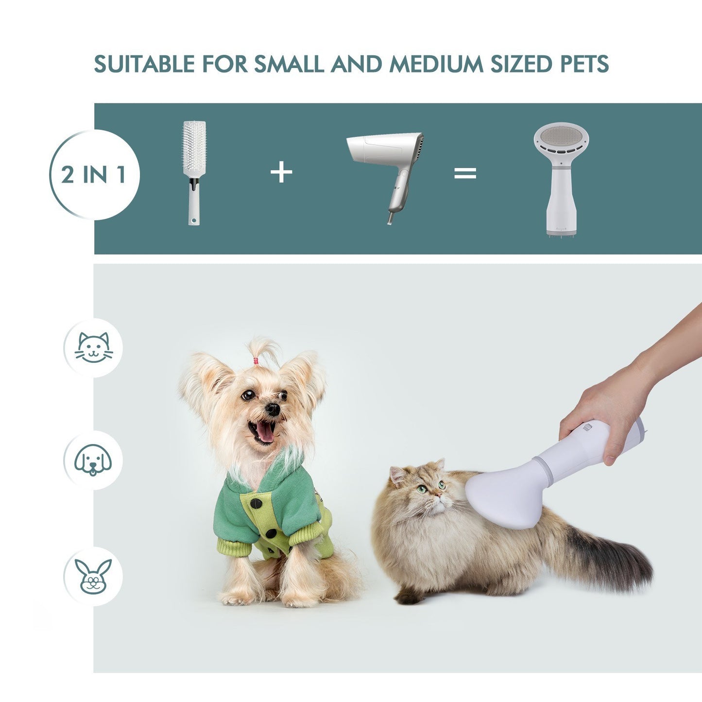 Professional Dog Hair Dryer with Slicker Brush – Groom Like a Pro