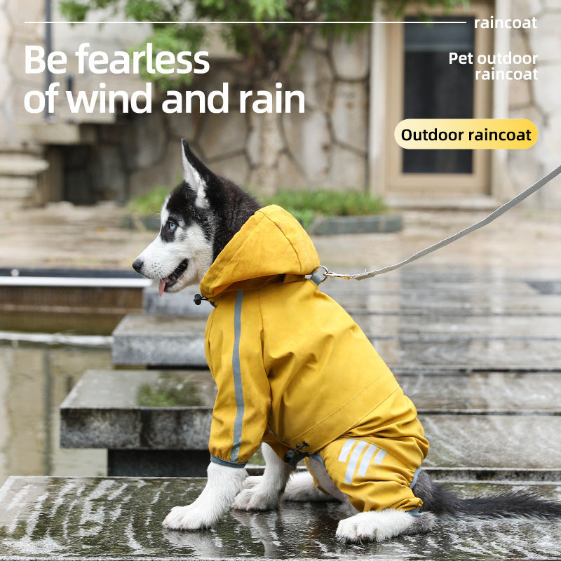 Waterproof Dog & Cat Raincoat – Full Coverage, Four-Leg Design