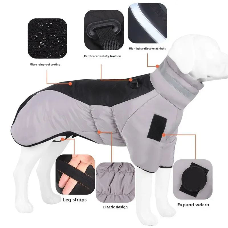 Warm Waterproof Jacket – Winter Protection for Big Dogs