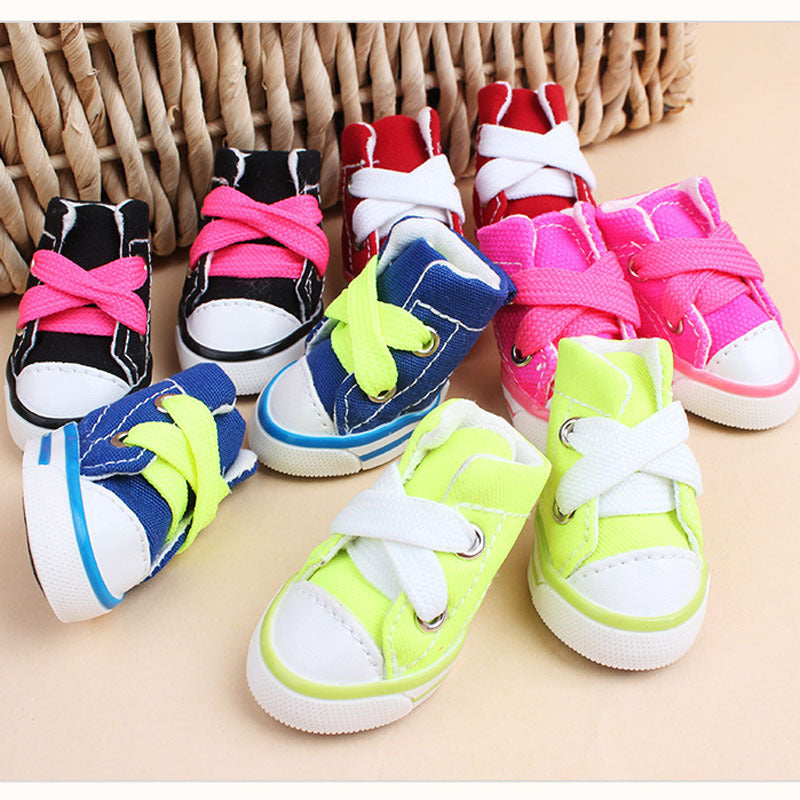 Non-Slip Canvas Dog Shoes – Stylish Protection for Small Paws