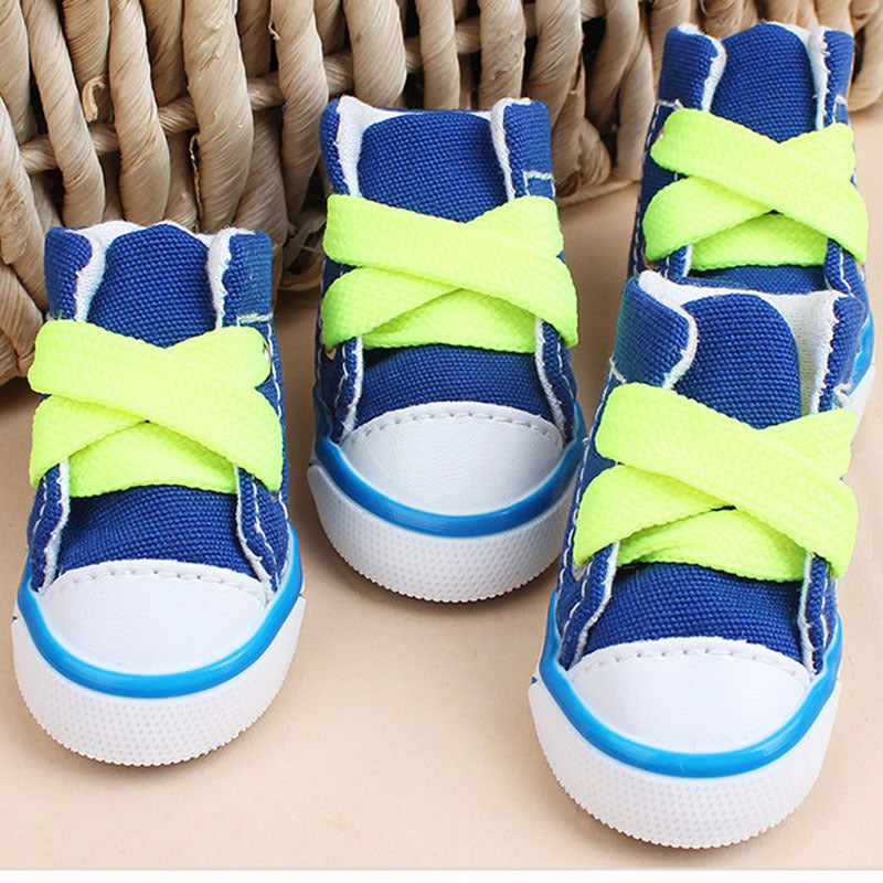 Non-Slip Canvas Dog Shoes – Stylish Protection for Small Paws