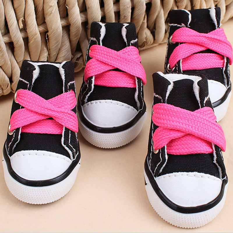 Non-Slip Canvas Dog Shoes – Stylish Protection for Small Paws