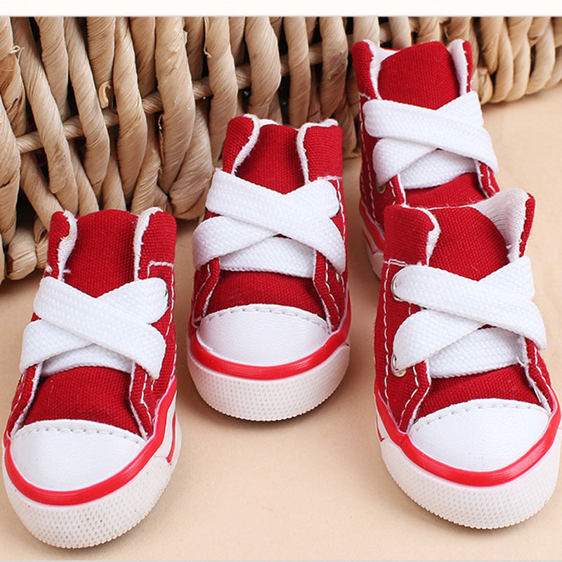 Non-Slip Canvas Dog Shoes – Stylish Protection for Small Paws
