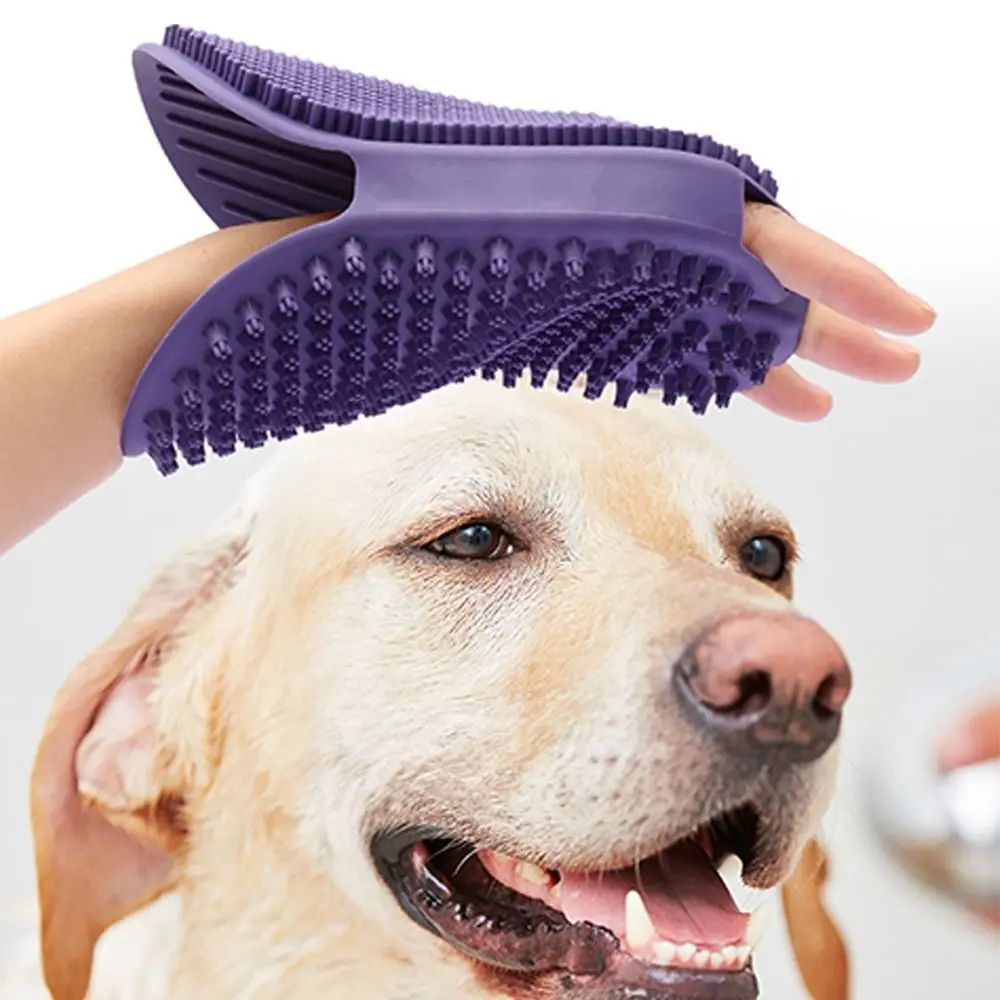 Massaging Pet Shampoo Brush, Soft Bristle Pet Grooming Brush, Dual-Sided Cleaning Brush Ideal For Dog Grooming And Shampooing 1pcs